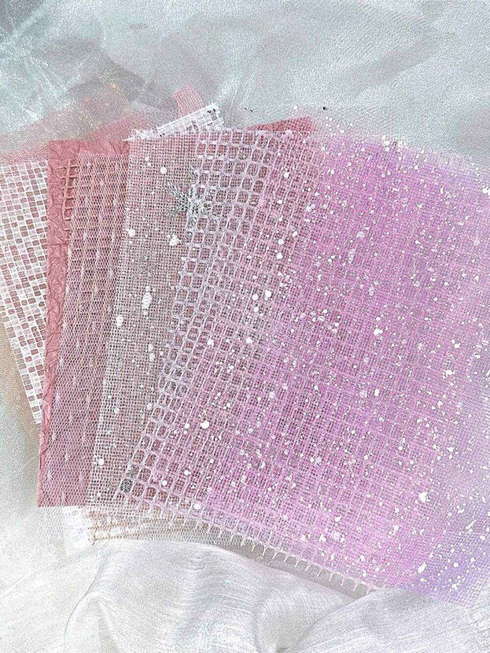 30Pcs Handmade Textured Scrapbook Paper&Mesh Fabric set - Unique A5 sheet Craft - Picture 4 of 6